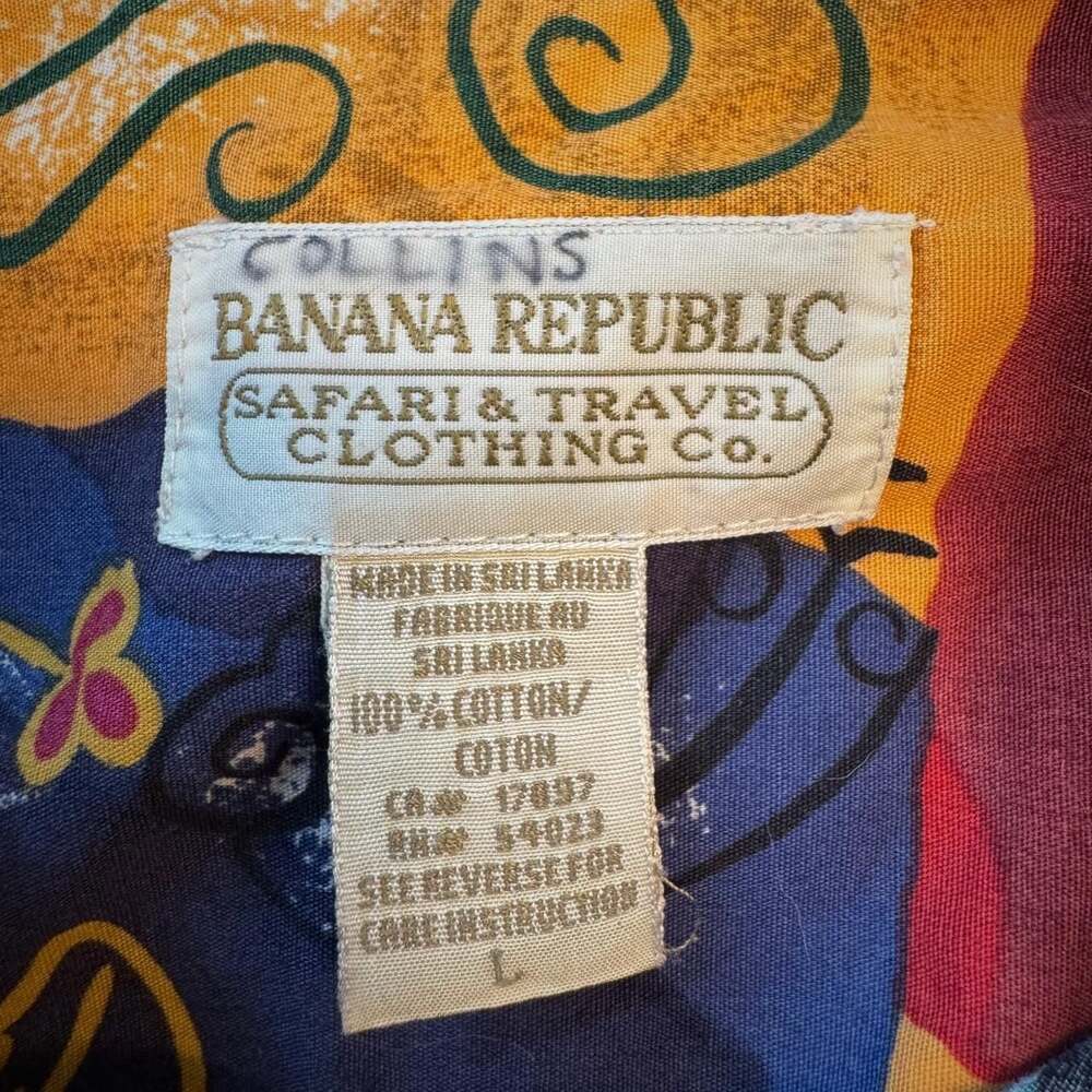 Vintage Banana Republic Abstract Multi-Color Short Sleeve Button Up Shirt, Size - Picture 6 of 6